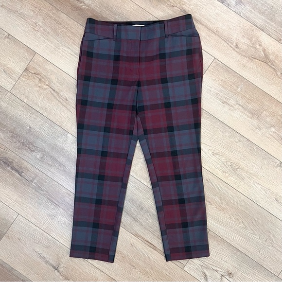 LOFT Modern Skinny Ankle Plaid Pants Size 8P - Picture 2 of 9